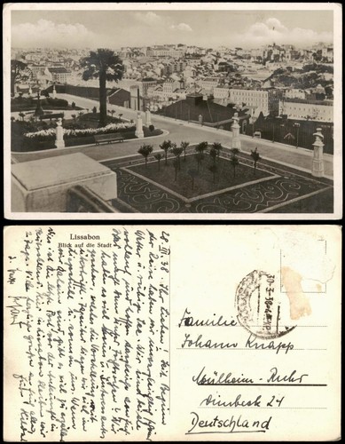 Postcard lissabon blick - postcard,